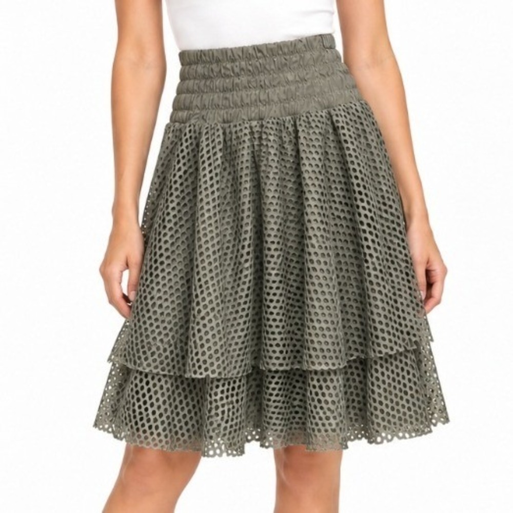 Puma Skirt Women's Medium Gray Tiered Layered Sporty Streetwear Casual Gorpcore